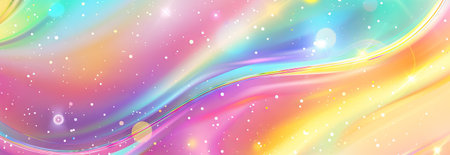 Colorful abstract gradient background with flowing waves and bokeh lights. Concept of vibrant...