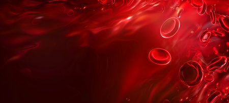 Red blood cells flowing through blood vessels. Detailed erythrocytes in a dynamic environment....