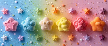 Assorted cute animal and star-shaped bath bombs for children. Vibrant colors and charming designs....