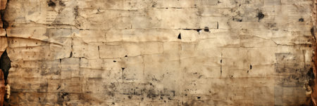 Old newspaper textured background. Vintage aged paper. Burned and stained ancient document collage. Concept of overlay template, antiquity, old documents, and vintage aesthetic.の写真素材