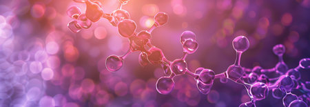 Molecular Structures and Chemical Formulas Intertwine in Vibrant Abstract Illustration. Concept of...