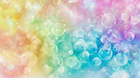 Iridescent abstract Background design with glowing pastel hues and radiant bubble patterns. concept...