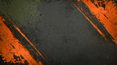 Abstract grunge background with rough textures in dark and orange tones. concept of edgy design, urban art, vintage style.の写真素材