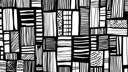 Intricate abstract line art background featuring black and white patterns. concept of modern design, sophisticated decoration, creative expression.の写真素材