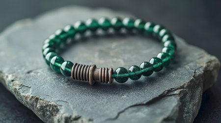 Stylish eco-friendly bracelet with recycled glass beads for sustainable fashion and green...