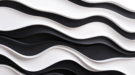 Abstract black and white inspired background. concept of flowing patterns, nature influence, monochrome design, modern bg.の写真素材