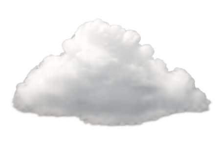 Png fluffy white cloud effect isolated on transparent background. concept of atmospheric design, sky elements, weather illustration. perfect for digital art and graphics.の写真素材