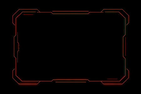 Futuristic tech frame with simple composition and enhanced 3d effect. concept of sci-fi design, modern technology, digital interface.の写真素材