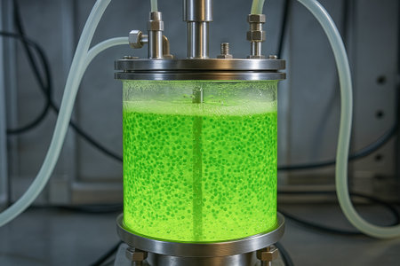 Innovative algae bioreactor for sustainable energy production in modern laboratory setting. concept...