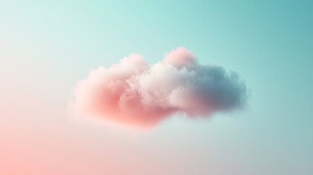 Heart-Shaped Cloud Floating in a Bright Pastel Sky. Concept of Dreamy Atmosphere, Tranquility,...