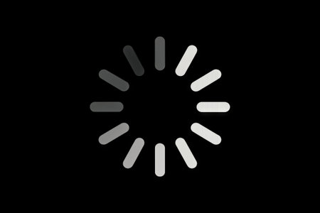 Simple loading icon with rotating design on black background for digital interface projects and software applications. concept of progress indicator, user experience, digital loading.の写真素材
