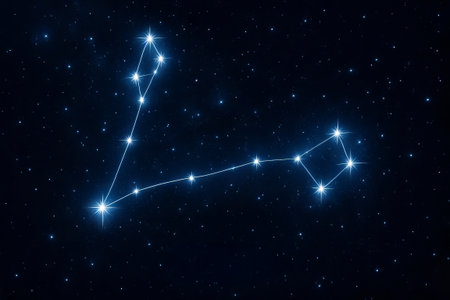 Pisces zodiac sign constellation glowing in a starry night sky. concept of astrology, celestial bodies, nighttime cosmic wonders.の写真素材