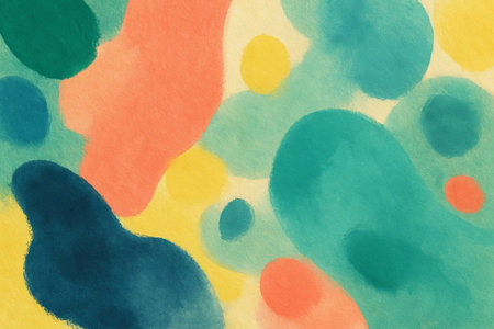 Watercolor abstract art with colorful organic shapes on paper background. concept of artistic expression, creative design, visual inspiration, background.の写真素材