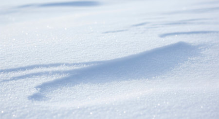 Trendy white color snow texture on a winter day capturing the serene beauty of nature. concept of tranquility, minimalism, winter wonderland.の写真素材