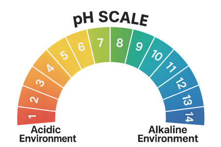 Ph scale chart with color gradient displaying acidic to alkaline levels isolated on transparent...