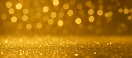 Sparkling holiday glow with golden bokeh lights for festive atmosphere and elegant celebration....