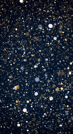 Golden and silver bokeh lights on a dark background. festive glitter and sparkle. Beautiful texture...
