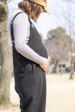 Pregnant Japanese womenの写真素材