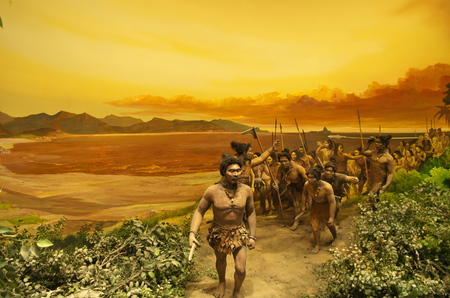 Cavemen in the museumのeditorial素材