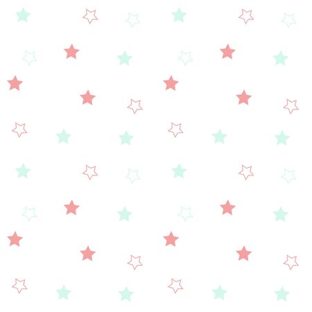 Pattern stars blue and pink. Can be used for kid's clothing. Use for print, surface design, fashion wear. Adorable character for design of album, scrapbook, card and invitationのイラスト素材