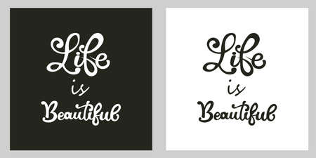 Lettering.Perfect for greeting cards, party invitations, posters, stickers, pin, scrapbooking, icons. Vector illustration.のイラスト素材