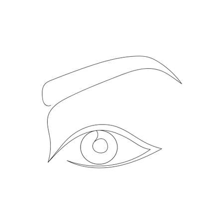 Female Eye continuous line drawing.Vector Illustrationのイラスト素材