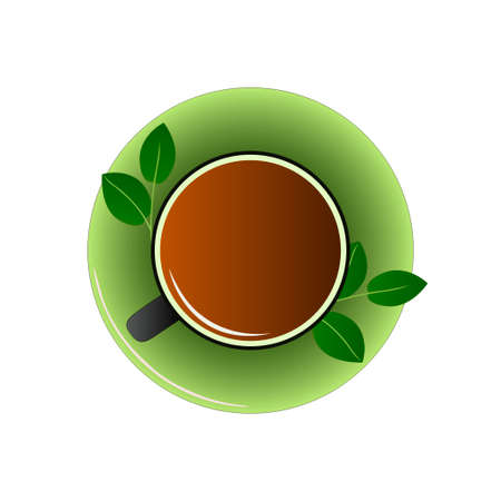 Tea.Cup isolated on white background. Vector illustrationのイラスト素材
