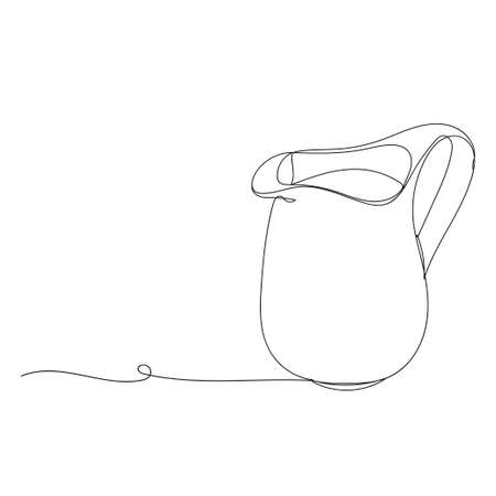 Jug - one line drawing. Vector illustration continuous line drawing.のイラスト素材