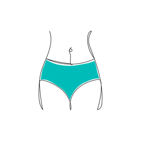 Women waist. Icon waist concept. One line drawing. Vector illustration continuous line drawing.のイラスト素材