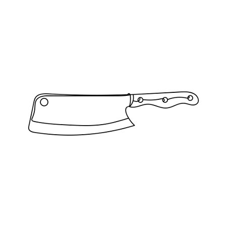 Continuous one line drawing domestic hatchet. Vector illustration perfect for greeting cards, party invitations, posters, stickers, clothing. Silhouette domestic hatchet.のイラスト素材