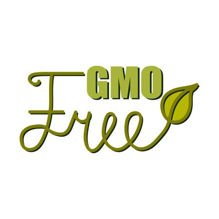 Ecologian element. GMO free icon. Logotype concept. Minimal style. Perfect for cards, party invitations, posters, stickers, clothing.のイラスト素材