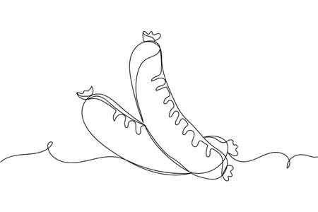 Continuous one line of briefcase in silhouette on a white background. Linear stylized.Minimalist.のイラスト素材