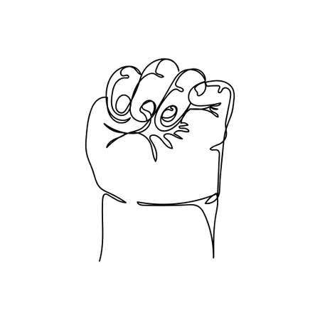 Vector abstract continuous one single simple line drawing icon of hands of a newborn baby in silhouette sketch.のイラスト素材