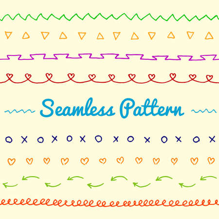 Seamless Hand drawn Linesのイラスト素材