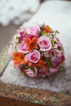 colored bridal bouquetの写真素材