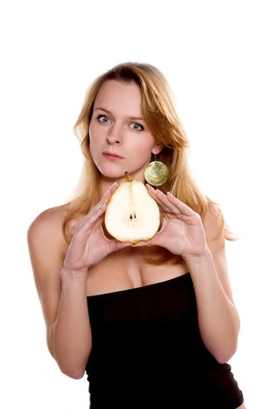 beautiful woman with juicy pearの写真素材
