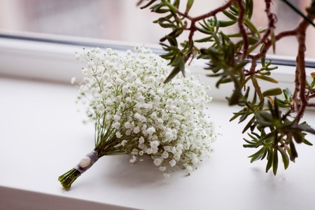 bridal bouquet of Gypsophilaの写真素材