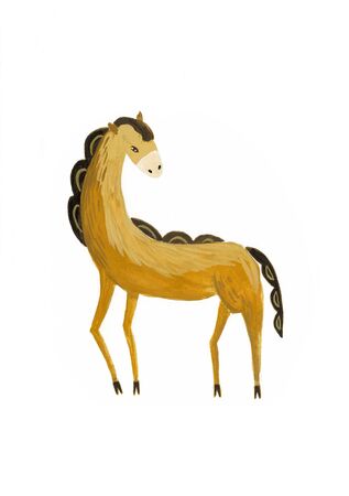 Illustration of an ethnic horse on white backgroundの写真素材