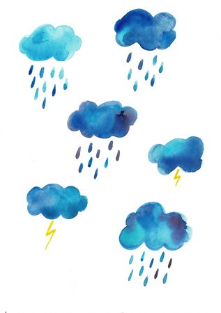 Weather signs clouds and rainの写真素材