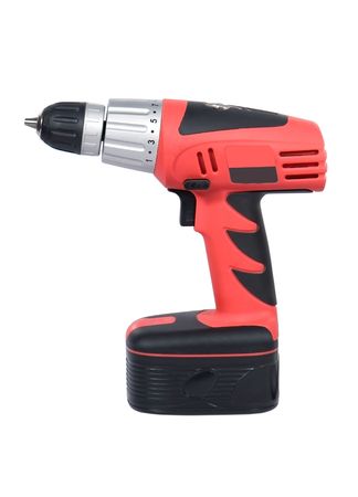 cordless drill  isolation over whiteの写真素材