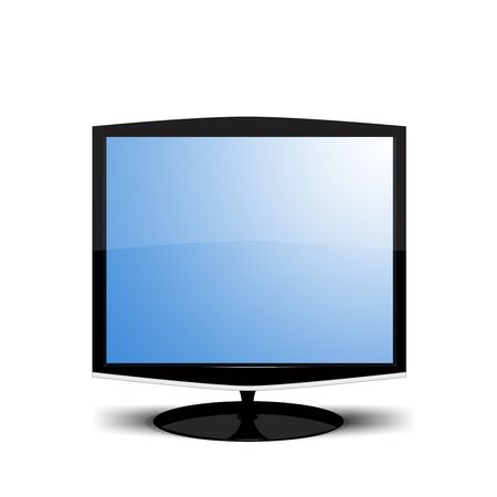 Illustration  monitor  blue screen isolated over white backgroundの写真素材