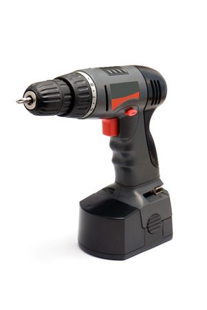 cordless drill isolated over white background の写真素材