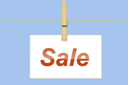 sale, card, cord, clothespin, illustration の写真素材