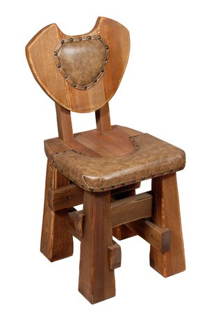 wooden chair  isolated over whiteの写真素材