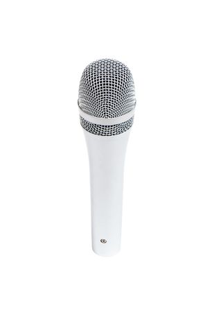 Beautiful new microphone on a white backgroundの写真素材