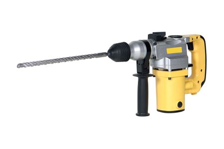 rotary hammer isolated over white backgroundの写真素材