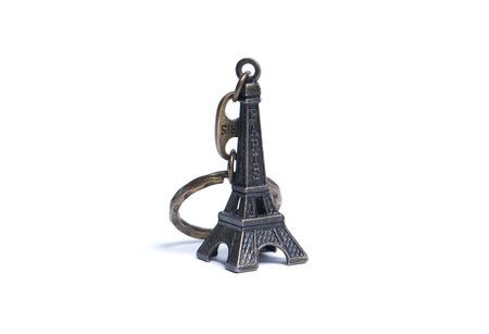 Eiffel Tower isolated over white backgroundの写真素材