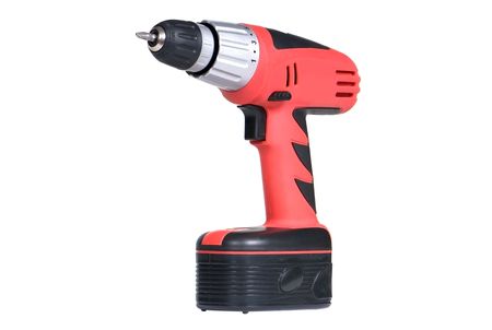 cordless drill isolation over whiteの写真素材