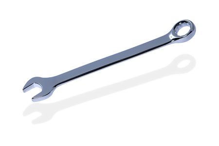 Spanner isolated on white backgroundの写真素材