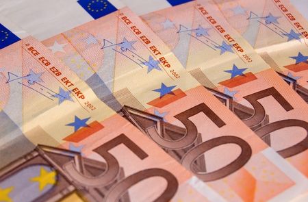 Euro banknotes close upの写真素材